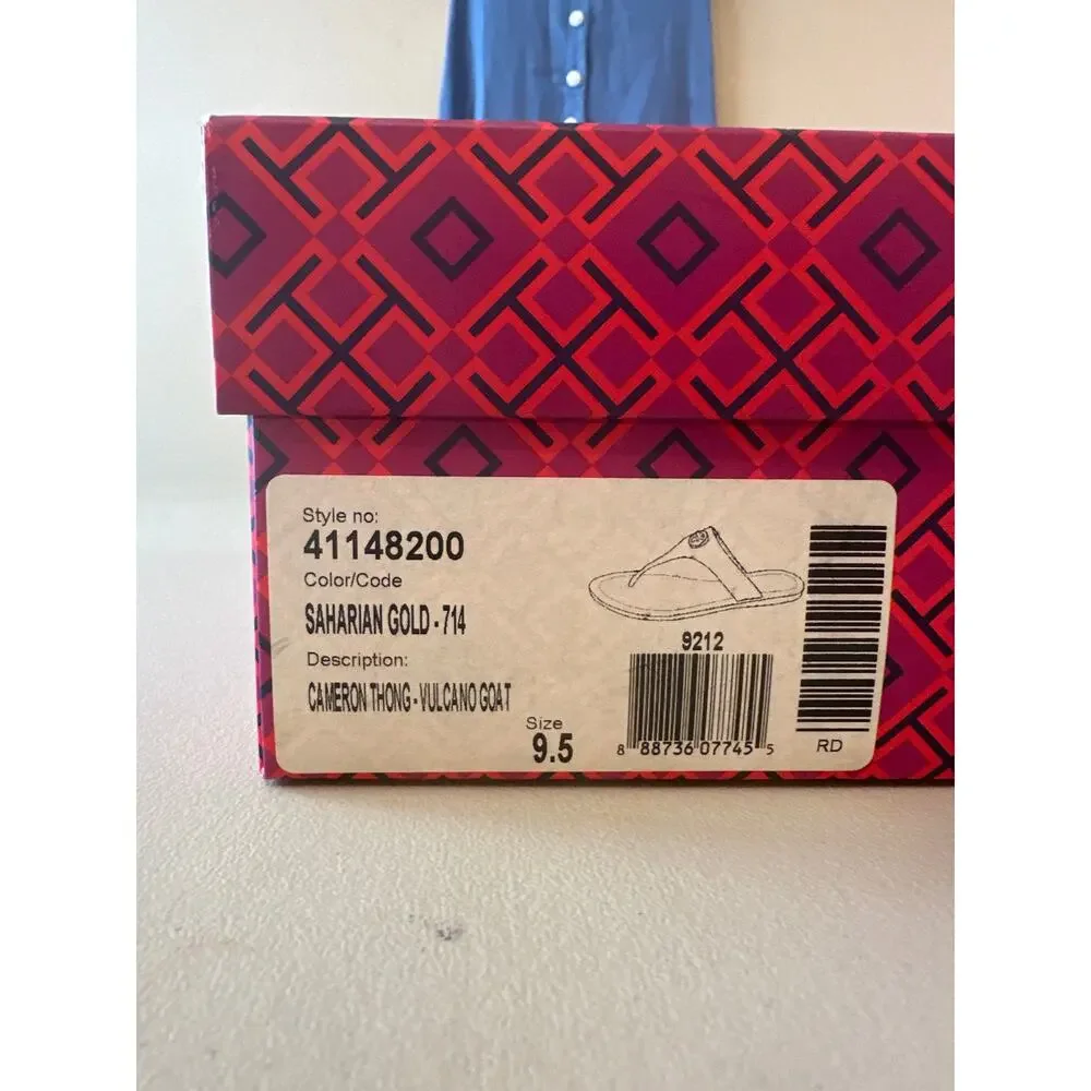 Tory Burch‎ Cameron Gold Leather Sandals 9.5